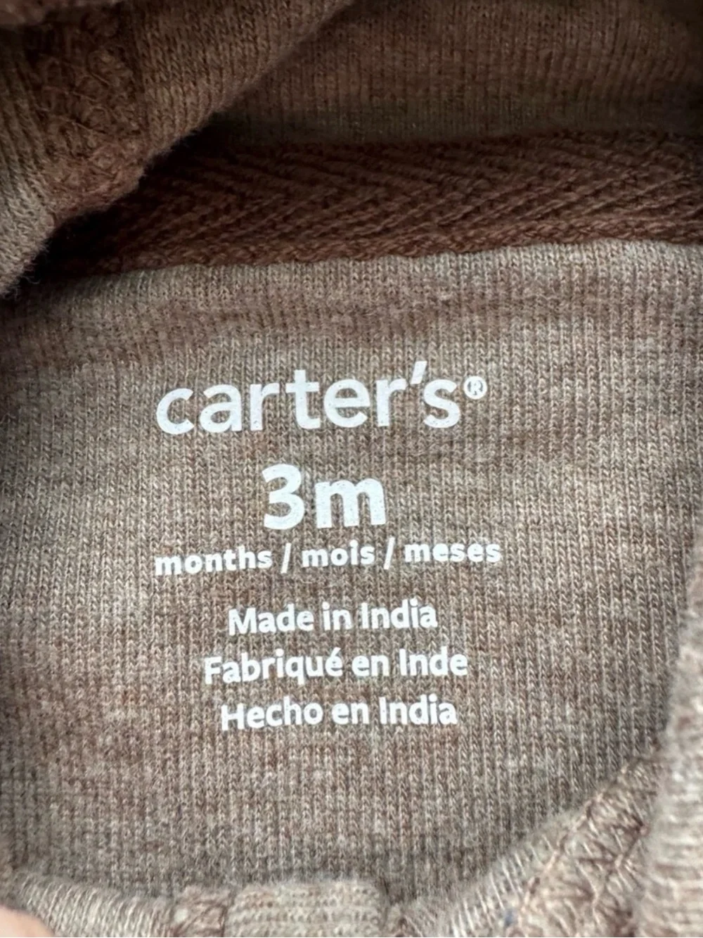 Carter’s 3M Hooded Polar Bear Long Sleeve Bodysuit Brown
